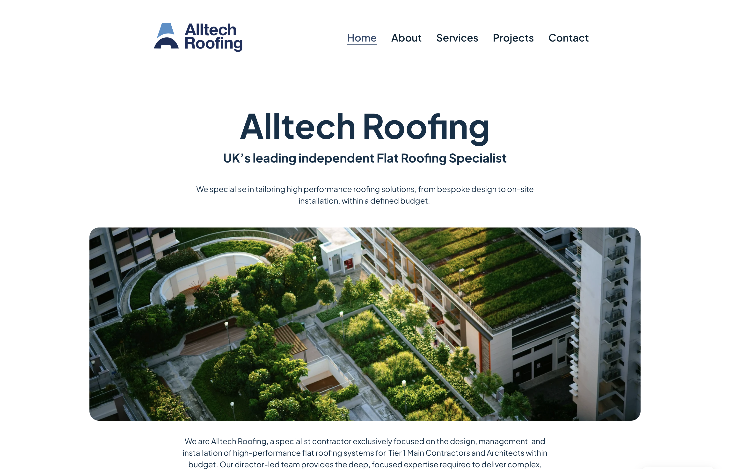 Alltech Roofing website design
